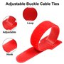 Ruayia Lot de 100 serre-câbles auto-adhésifs réutilisables - 12 x 150 mm - Câble de charge Hook & Loop Tape - Rouge