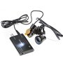 Mike Dental DY-007 Loupes jumelles à distance de travail Noir 3,5 x 420 mm + lampe frontale LED 5 W à clipser avec filtre + sac 