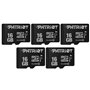 Patriot Memory Carte Mémoire Flash MicroSD LX Serie 16Go - PSF16GMDC105 - Paquet de 5