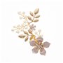 JUSTUSNX Accessoires de cheveux en forme de fleur dorée avec perles et cristaux - Épingles à cheveux de mariage pour femmes et f