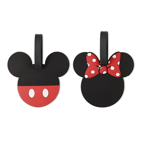 Mickey M Disney Mickey & Minnie Mouse Black and Red 2 Piece Luggage Tags VT700349L.PH