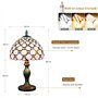 Kinbolas Tiffany-Style 8 Pouces Lampe De Table Vitrail Perles Abat-Jour Petite Lampe De Chevet Lecture Antique Lampe De Bureau S