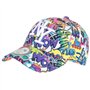 Hip Hop Honour Casquette NY Blanche et Violette Print Pop Art Cartoons Baseball Wow Boom - Taille: Taille Unique - Couleur: Blan