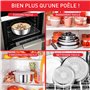 Tefal Ingenio Lot de 2 casseroles 16/20 cm + poignée amovible, Induction, Acier inoxydable, Revêtement antiadhésif, Empilable, C