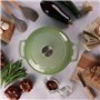 Cocotte - MENASTYL - 6020075 - Ronde - En fonte acier émaillé - Vert - 7 litres