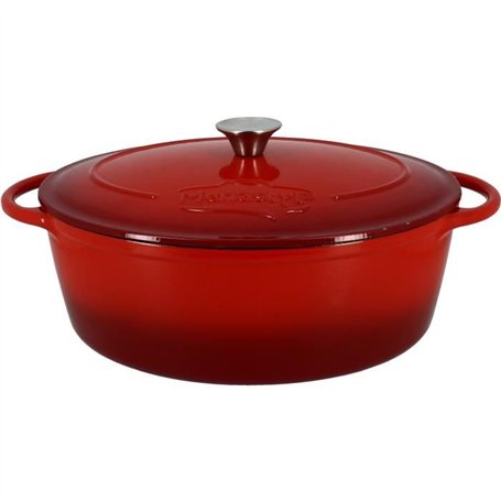 Cocotte - MENASTYL - 6020102 - Ovale - En fonte acier émaillé - Rouge - 6