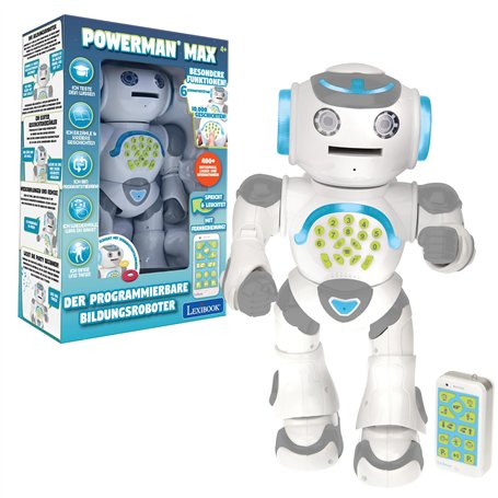 Powerman Max Télécommande robot parlant STEM programmable Danses chantant de 10 000 histoires 300+ quiz pour les enfants à parti