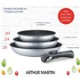 Arthur Martin AM521S Set de 3 Poêles 20-24-28 cm avec revetement anti adhérent Aluminium Poignée amovible Tous feux dont inducti