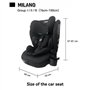 Siege auto isofix - NANIA - MILANO - Groupe 1/2/3 - I-size - Avec réducteur - Noir