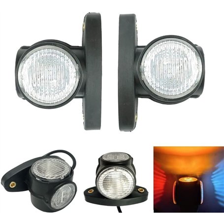 2 x LED Feux Gabarit Position Feu Lateral Rouge Blanc Jaune 12v 24v Remolque Camion Camionette Lampe