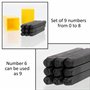 AERZETIX - C45939 - Lot/Jeu/Kit de 9 Chiffres pour Gravure de 0 à 8 à Frapper 5mm - Boîtier/Support pour Poinçons - Tampon/Symbo