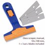 AERZETIX - C68547 - Grattoir vitre + 4 Lames pour Retirer Les Autocollants Stickers - Longueur de la Lame 100 mm - raclette Pare