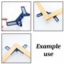 AERZETIX - C76307 - Serre joint d'angle de menuisier 75 mm - presse pince à angle droit 90° - outil de serrage angulaire - en ac