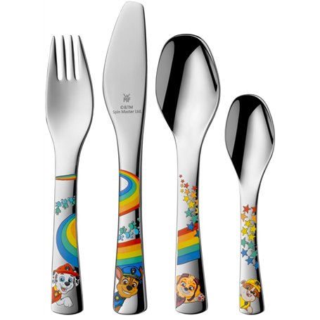 WMF Paw Patrol Lot de 4 couverts pour enfant en acier inoxydable Cromargan poli Passe au lave-vaisselle