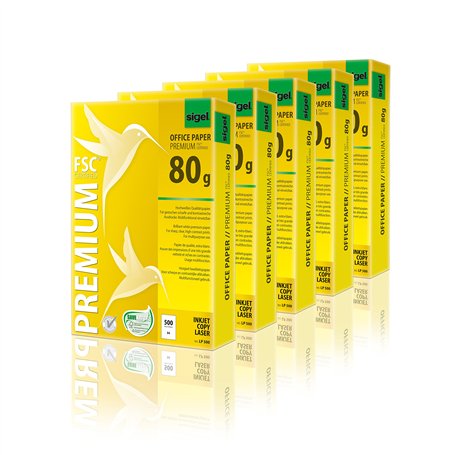 Sigel LP500 Premium Papier multifonctions A4 80 g Vierge/imprimable 2 côtés Lot de 5 x 500 feuilles (Import Allemagne)