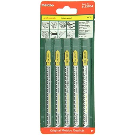 Metabo 623651000 T101AO Lame de scie sauteuse (Lot de 5)