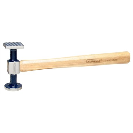 KS Tools 140.2139 Marteau à reteindre panne plate quadrillé fin en acier poli