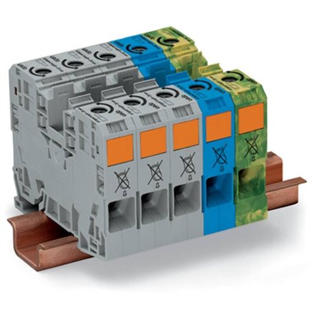 Borne pour courant triphasé WAGO 285-139 16 mm ressort de traction gris