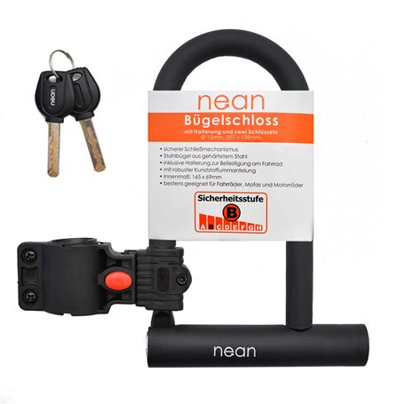 nean Antivol de vélo en U avec support et 2 clés de sécurité