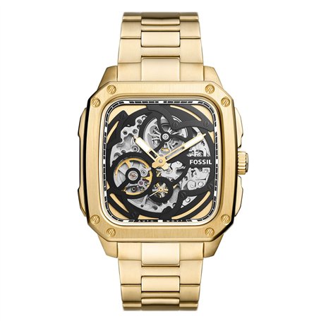 Fossil Inscription Montre Homme Automatique Acier Doré ME3204