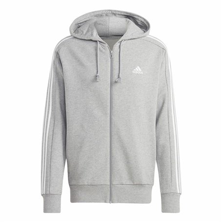Sweat à capuche homme Adidas 3S Ft Fz Hd Gris