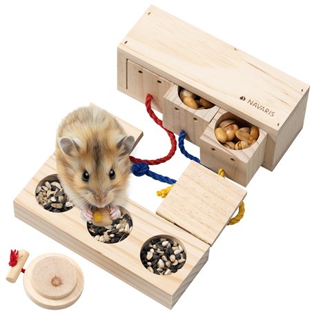 Navaris 2X Distributeur de Friandises pour Hamster - Jouet pour Lapin Nain Accessoires Interactif pour Nourriture Cochon d'Inde