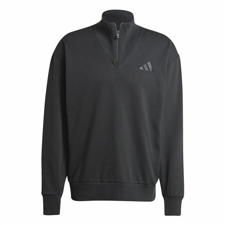 Sweat sans capuche homme Adidas All Szn Fleece 1/4 Zip Crew Noir