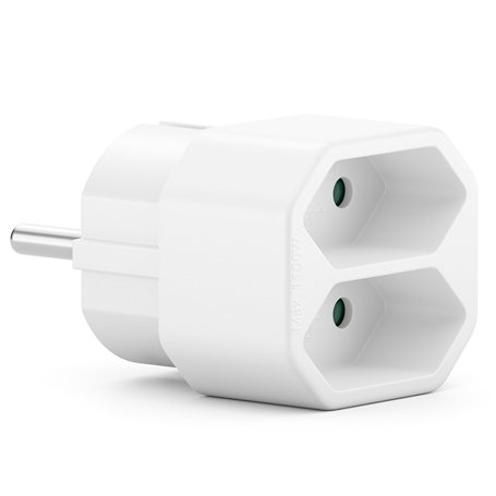 deleyCON Multiprise Intérieur Câble Électrique Euro Adaptateur de Courant & Fiche Euro 2x Euro Femelle 2