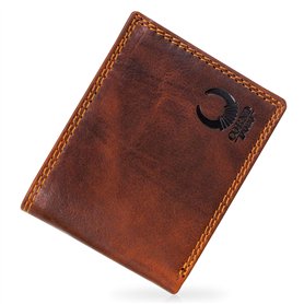 Corno d´Oro Porte-Monnaie en Cuir véritable pour Hommes, bourse vintage 32010W, porte-cartes marron, portefeuille avec bloqueur  Corno d´Oro Porte-Monnaie en Cuir véritable pour Hommes