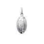 NKlaus Argent 925 Sterling Pendentif Chaîne Football Rugby Ball rhodié 5120