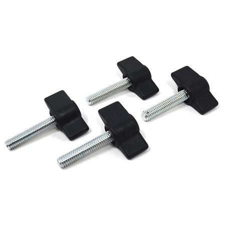 Design61 4 vis à ailettes en plastique avec boulons filetés en acier M5 x 28 mm.