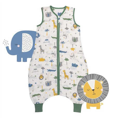 Slumbersac gigoteuse à pieds été pour enfant 0.5 Tog 100 cm en mousseline de bambou