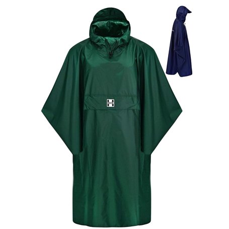 HOCK RAIN STAR Poncho de pluie extra long avec capuche et poche poitrine – 100% imperméable – Protection légère contre la pluie