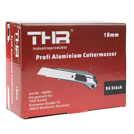 Lot de 24 cutters THR professionnels en aluminium pour lames sécables 18 mm
