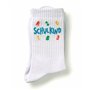 Chaussettes d'écolier pour la rentrée des classes - Blanc avec design coloré - Style tennis - Taille 27-32 pour garçons et fille