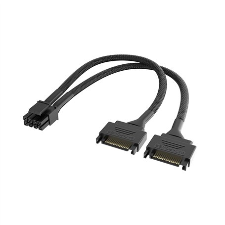 Akasa Câble adaptateur d'alimentation Dual SATA vers 8 broches pour processeur