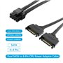 Akasa Câble adaptateur d'alimentation Dual SATA vers 8 broches pour processeur, répartiteur CPU 8 broches (4+4), 18 AWG, adaptat