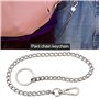 EMSea 1 Pièce Porte-clés Long en Acier Inoxydable Chaîne de Pantalon Portefeuille Chaîne à Pression pour Chapeau de Vélo Décorat