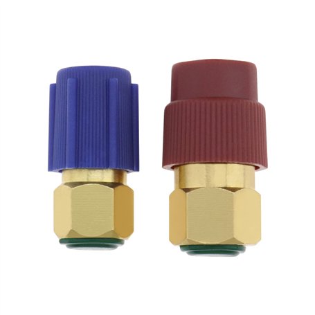 VGOL 2pcs Adaptateur R12 à R134A Adaptateur de Conversion Côté Bas et Côté Haut Connecteur Rétro R12 à R134A Compatible avec la