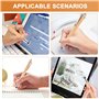 NIZEAMI Lot de 80 stylos à bille rétractables en bambou avec embouts de stylet pour écrans tactiles, stylos à bille rétractables
