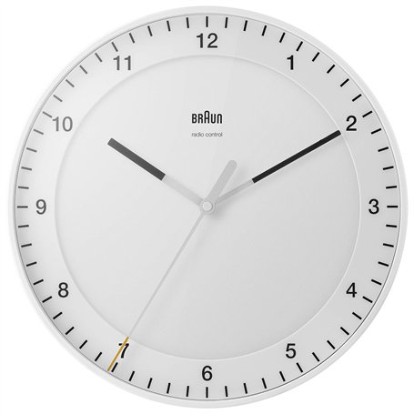 Braun Grande Horloge Murale analogique Classique pour Le Fuseau horaire de l’Europe Centrale (DCF) avec Mouvement de Balayage Si