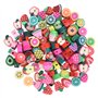 100 Pcs Perles de Fruits, Bracelet Bricolage Perles, Perles de Fruits Mélangés, Perles Rondes Pot Souple, Perles de Fruits Artis