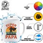 JungleMug – Cadeau fête des pères papa | Mug Super Papa rétro silhouette cape héros | Idée cadeau papa anniversaire original | T