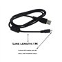 Create idea Câble USB de charge et de transfert de données pour appareil photo Panasonic Lumix DMC-TZ60 et TZ61 Noir 1 m