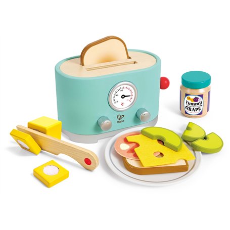 Hape Grille Pain Enfant Jouet Interactif - Jeu Imitation Dinette Enfant 2 Ans - Ensemble Accessoires Cuisine Réalistes
