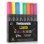 TWOHANDS Stylo Craie Pour Tableau Noir, Marqueurs à Craie liquide Couleurs Vives (Lot de 8), Pointe Réversible, Feutre Craie Eff
