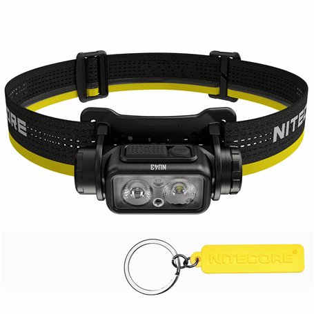 Nitecore NU43 Lampe frontale légère 1400 lumens avec batterie 3400 mAh rechargeable USB-C