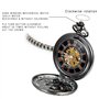 JewelryWe Montre de Poche Gousset Homme-Mécanique Manuel-Romain Chiffre Cadran-Squelette avec Sac Cadeau