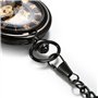 JewelryWe Montre de Poche Gousset Homme-Mécanique Manuel-Romain Chiffre Cadran-Squelette avec Sac Cadeau