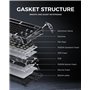 GravaStar Mercury K1 Pro Clavier de jeu BT5.0/2.4G/USB-C, 75 % Gasket Clavier mécanique remplaçable à chaud sans fil avec rétroé